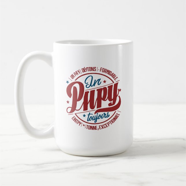 Taza De Café Bold Retro Papy Circle Typography (Izquierda)