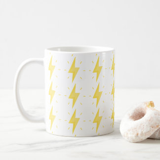 Taza De Café Bold Yellow Lightning Bolt Pattern