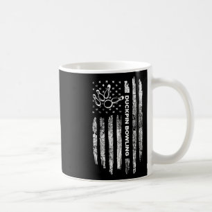 Taza De Café Boliche de duckpin con bandera estadounidense - Du