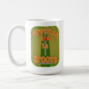 Taza De Café Bolígrafo Hippie Groovy Divertido Estilo Escritor