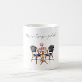 Taza De Café Bolitas de mesa París rosa azul