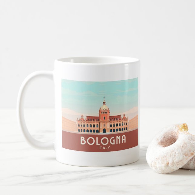 Taza De Café Bolonia Italia Pastel Travel (Con donut)