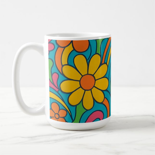 TAZA DE CAFÉ "BOLSA DE CAFÉ FLORAL" (Izquierda)