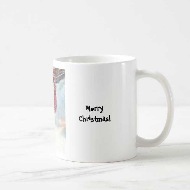 Taza De Café Bolsa de Santa Claus en la nieve (Derecha)