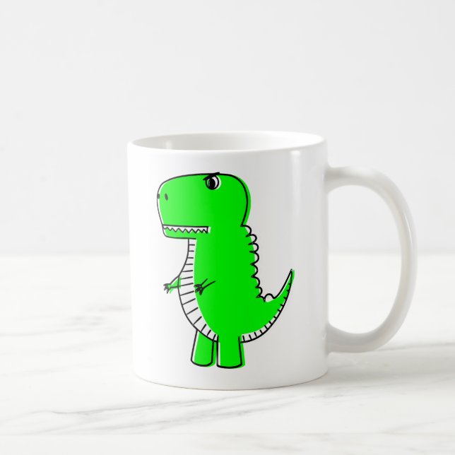 Taza De Café Bolsa de Tote con dibujos de dinosaurios verdes (Derecha)