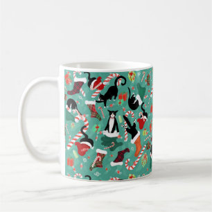 Taza De Café Bolsas de Navidades de gatos divertidos