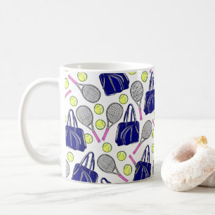Taza De Café Bolsas De Tenis Navy Preppy Cafeteras Pelotas Y Ca
