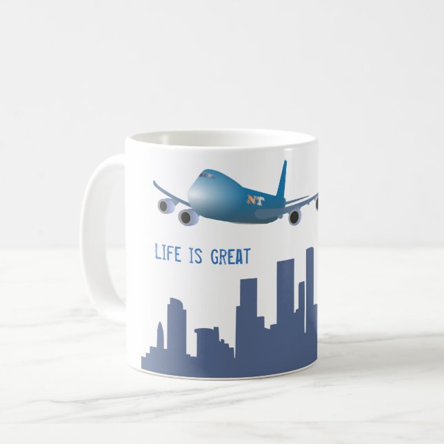 Taza De Café Bomba de avión "La vida es grandiosa" (Anverso izquierdo)