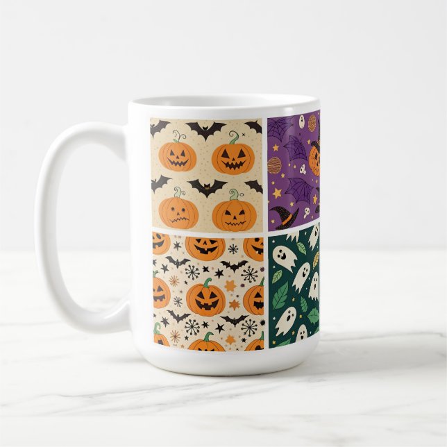 Taza De Café "Bomba de calabaza de Halloween Trama del patrón d (Izquierda)