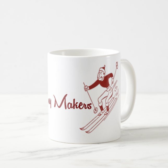 Taza De Café Bomba de chocolate caliente con tema de esquí (Anverso derecho)