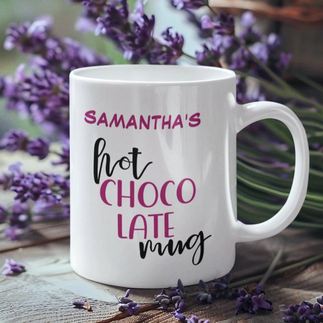 Taza De Café Bomba de chocolate caliente Fuchsia negra personal (Subido por el creador)