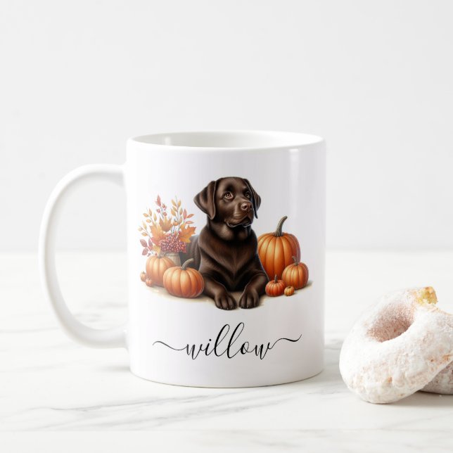 Taza De Café Bomba de chocolate con nombre personalizado (Con donut)