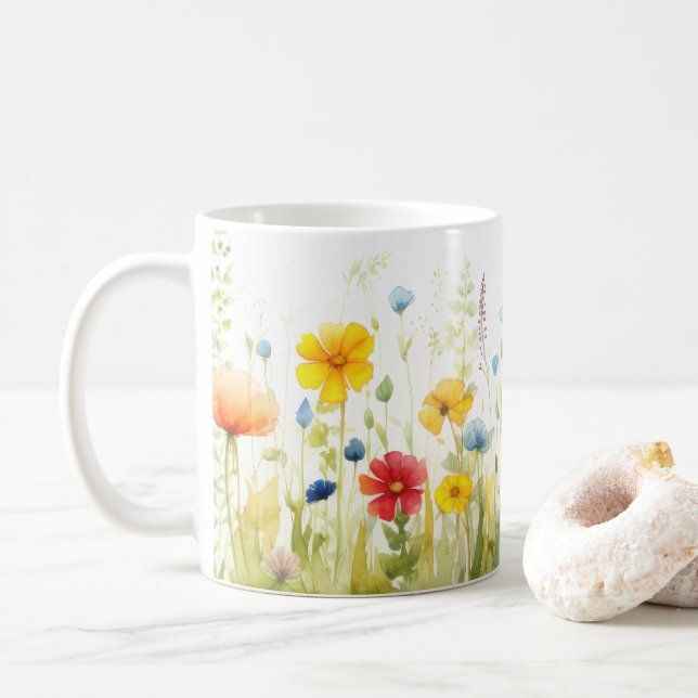Taza De Café Bomba de flores de primavera (Con donut)