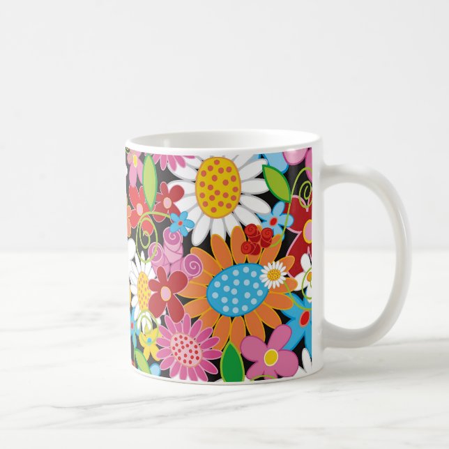 Taza De Café Bomba de flores de primavera (Derecha)