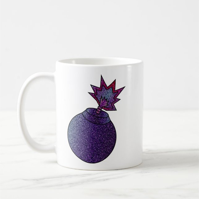 Taza De Café Bomba de galaxia purpurina (Izquierda)