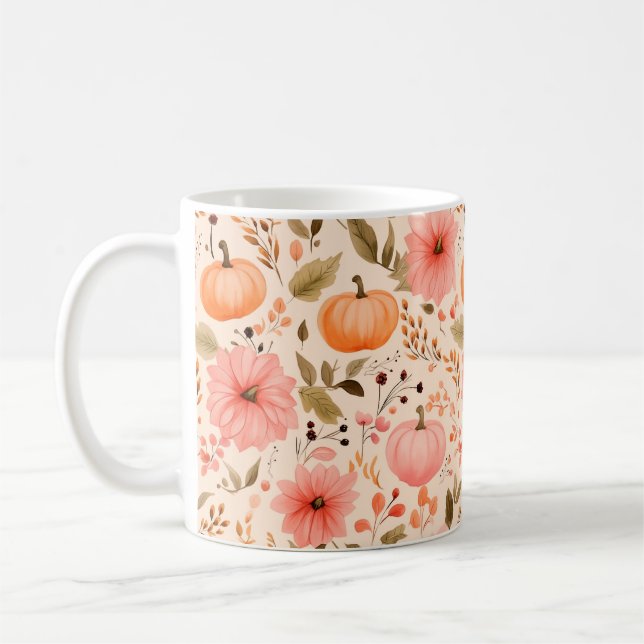 Taza De Café Bomba de otoño Floral Mug (Izquierda)