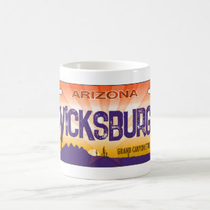 Taza De Café Bomba de placa de la bandera de Arizona de Vicksbu