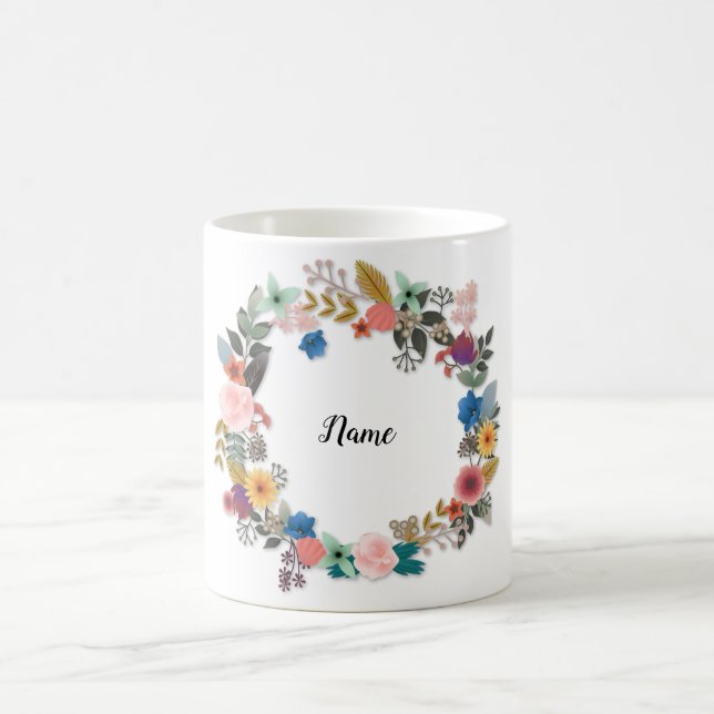 TAZA DE CAFÉ BOMBA FLORAL PERSONALIZADO DE RESPIRACIÓN (Centro)