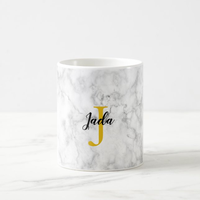 Taza De Café Bomba inicial de mármol blanco (Centro)