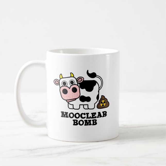Taza De Café Bomba Mooclear Funny Cow Pun (Izquierda)