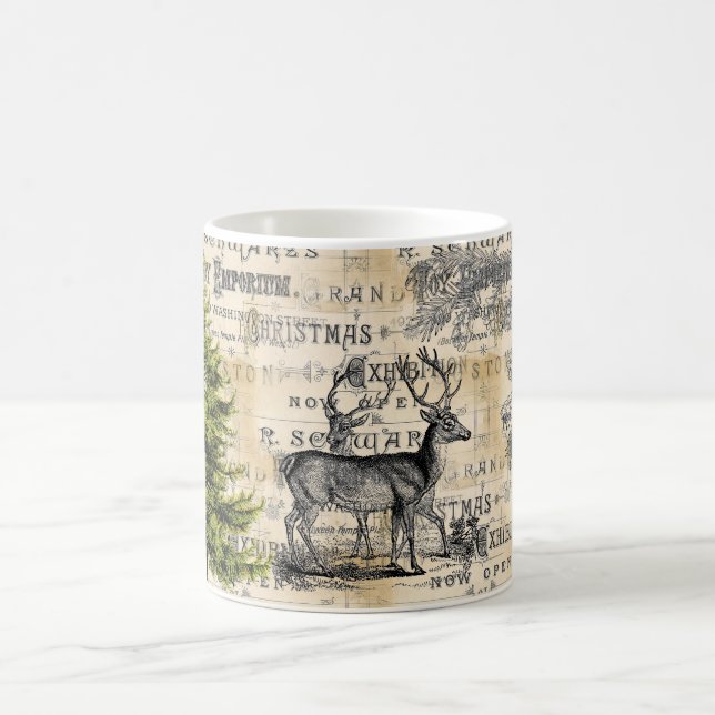 Taza De Café Bomba navideña de venado de Woodland (Centro)