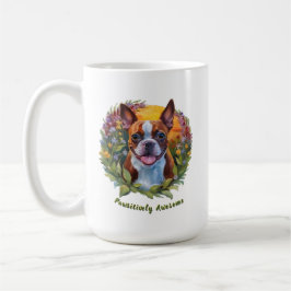 Taza De Café Bomba radiante de Boston Terrier, animales compuls