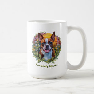 Taza De Café Bomba radiante de Boston Terrier, animales compuls