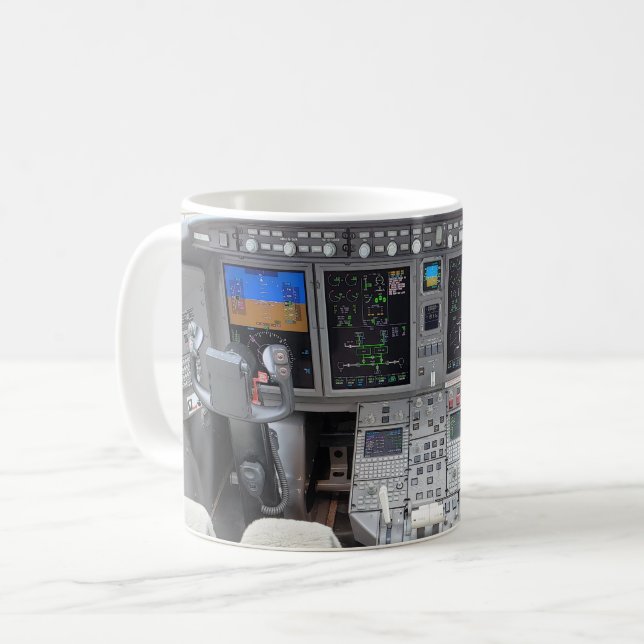 Taza De Café Bombardier Challenger 300 Cockpit Mug (Anverso izquierdo)