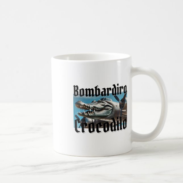 Taza De Café Bombardiro Bombardino Crocodilo Funny italiano Bra (Derecha)