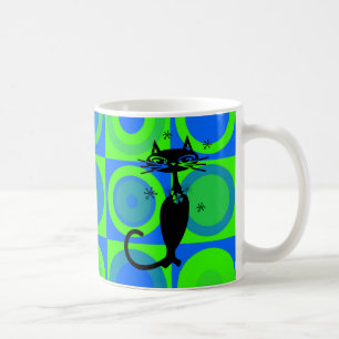 TAZA DE CAFÉ BOMBAS DE CAFÉ CAT ATÓMICO RETRO