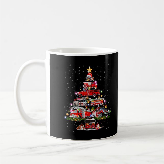Taza De Café Bombero de bomberos de árbol de Navidad Camión nav (Izquierda)