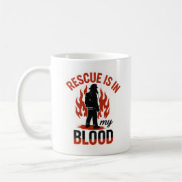 Taza De Café Bombero Único en Rojo y Negro