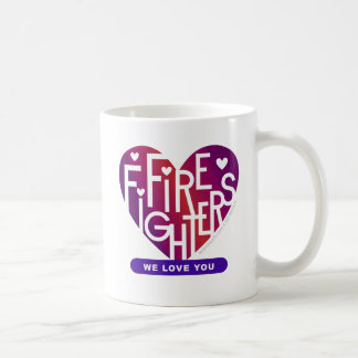 Taza De Café Bomberos Os Amamos—Diseño Lover's Heart®