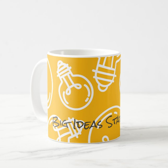 Taza De Café Bombillas de luz grandes IDEAS EMPIEZAN AQUÍ Mug E (Anverso izquierdo)