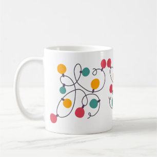 Taza De Café Bombillas de luz navideña de Navidades deslumbrado