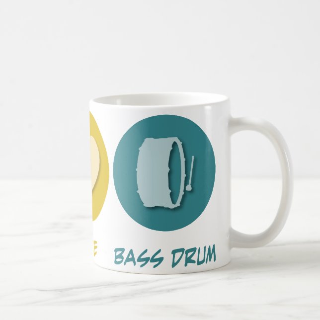 Taza De Café Bombo del amor de la paz (Derecha)