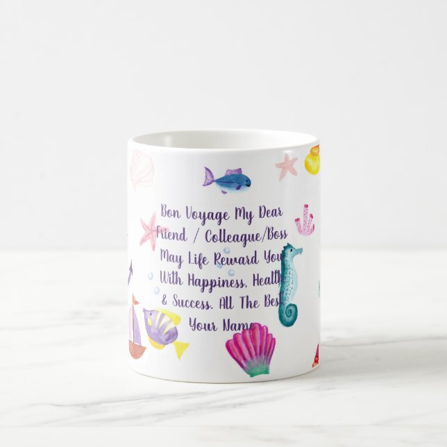 Taza De Café Bon Voyage Gift Creatura de Mar Personalizada Tema (Centro)