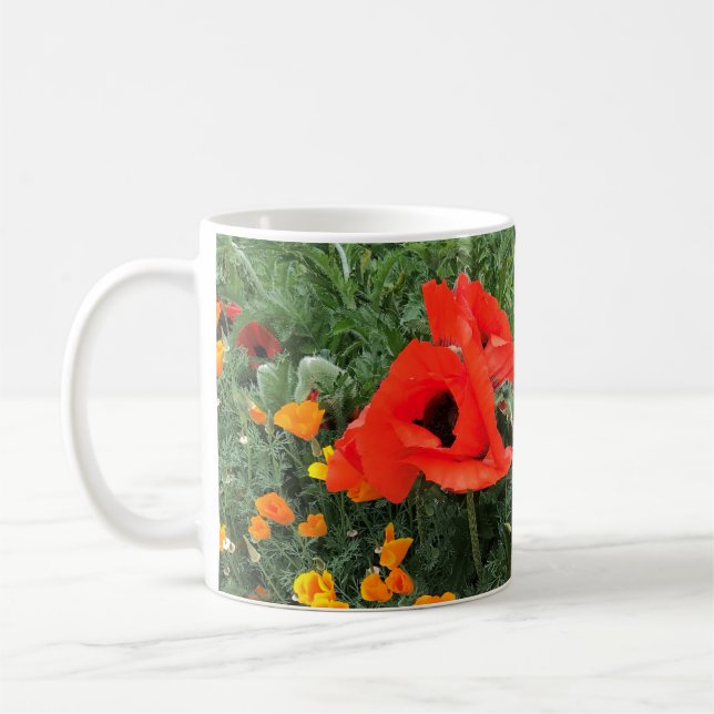 Taza De Café Bonita amapola roja (Izquierda)
