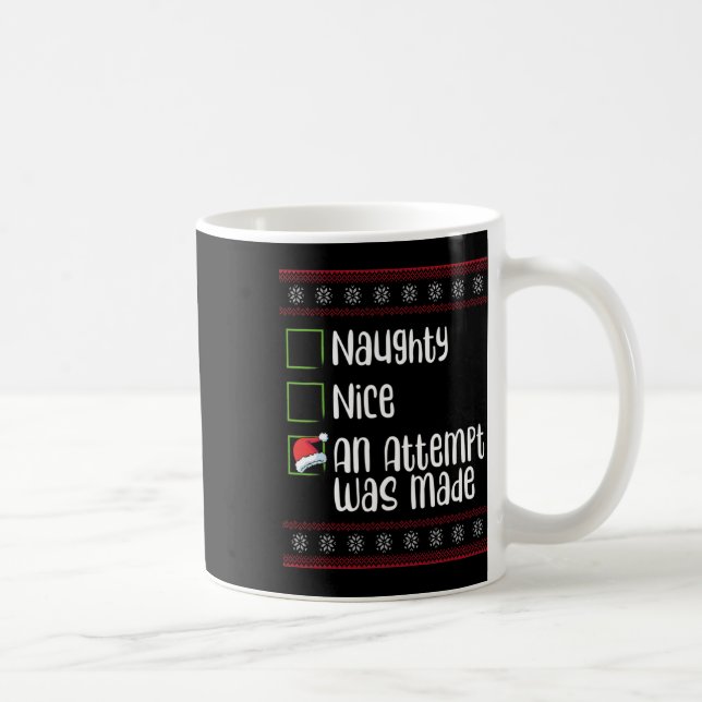 Taza De Café Bonita traviesa Un Intento De Hacerse Mal Navidad (Derecha)
