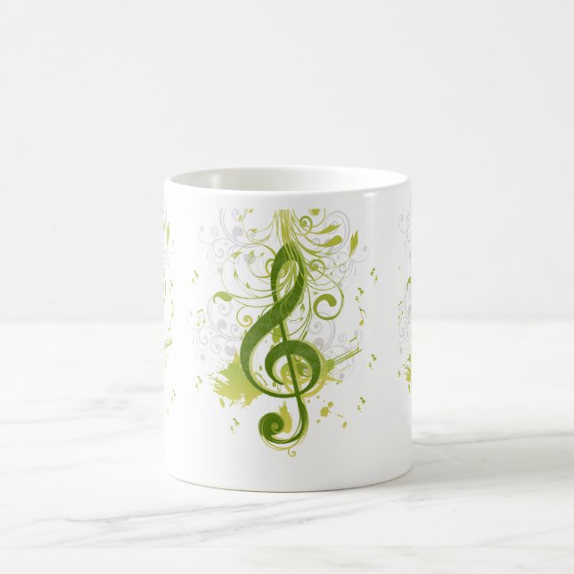 Taza De Café Bonitas y geniales notas musicales con bandeja (Centro)