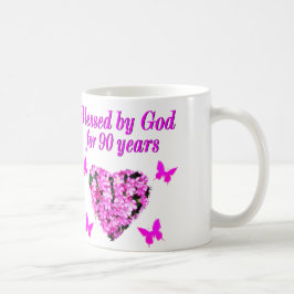TAZA DE CAFÉ BONITO 90.ª FLORAL DE CUMPLEAÑOS