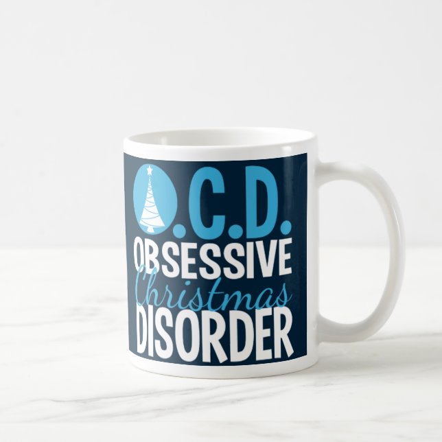 Taza De Café Bonito árbol azul de Navidad (Derecha)