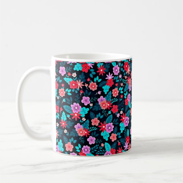 Taza De Café Bonito arreglo Ditsy Floral Pattern-56576 (Izquierda)