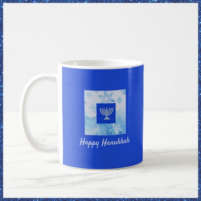 Taza De Café Bonito Azul Hanukkah (Subido por el creador)