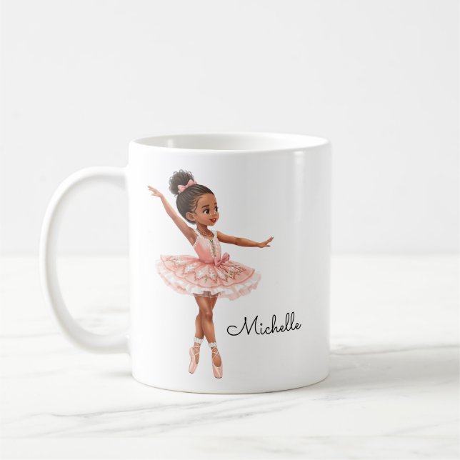 Taza De Café Bonito Ballerina Chica Personalizado (Izquierda)
