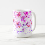 Taza De Café Bonito Boho morado Pink Watercolor floral mejor ma<br><div class="desc">Bonito Boho púrpura color de agua rosada mejor floral - mamá nunca paro. Bonito romántico con flores silvestres moradas y rosas. Perfecto para eventos de primavera, verano o otoño. Hermosas acuarelas de flores silvestres para eventos de campo, boho, jardín y temática floral. Para empezar a cambiar nombres y detalles de...</div>