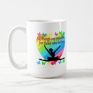 TAZA DE CAFÉ BONITO BOW TODAS LAS COSAS SON POSIBLES BALLERINA