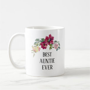 Taza De Café Bonito burgundy floral Tía
