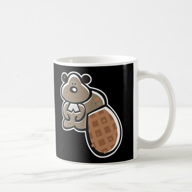 Taza De Café bonito castor personalizado (Derecha)
