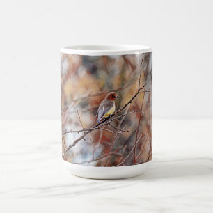 Taza De Café Bonito Cedar Waxing Bird Photo Art Mug Cup